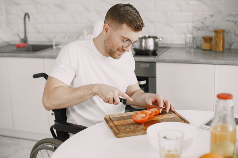 A man preparing fresh food with pantry staples at home
